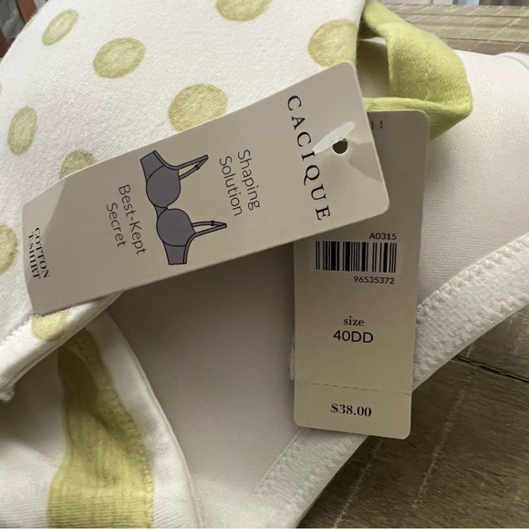 Cacique White and Green Polka Dot Bra - Picture 5 of 5